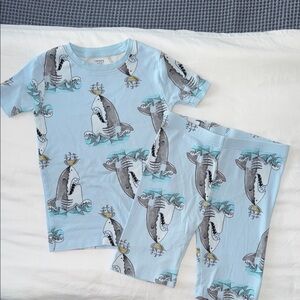 Carter's Light Blue Shark Print Short Sleeve Pajama Set